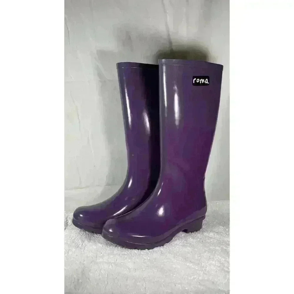 ROMA For You For All Emma Mid Rain Boot Womens Size 8 Purple Color